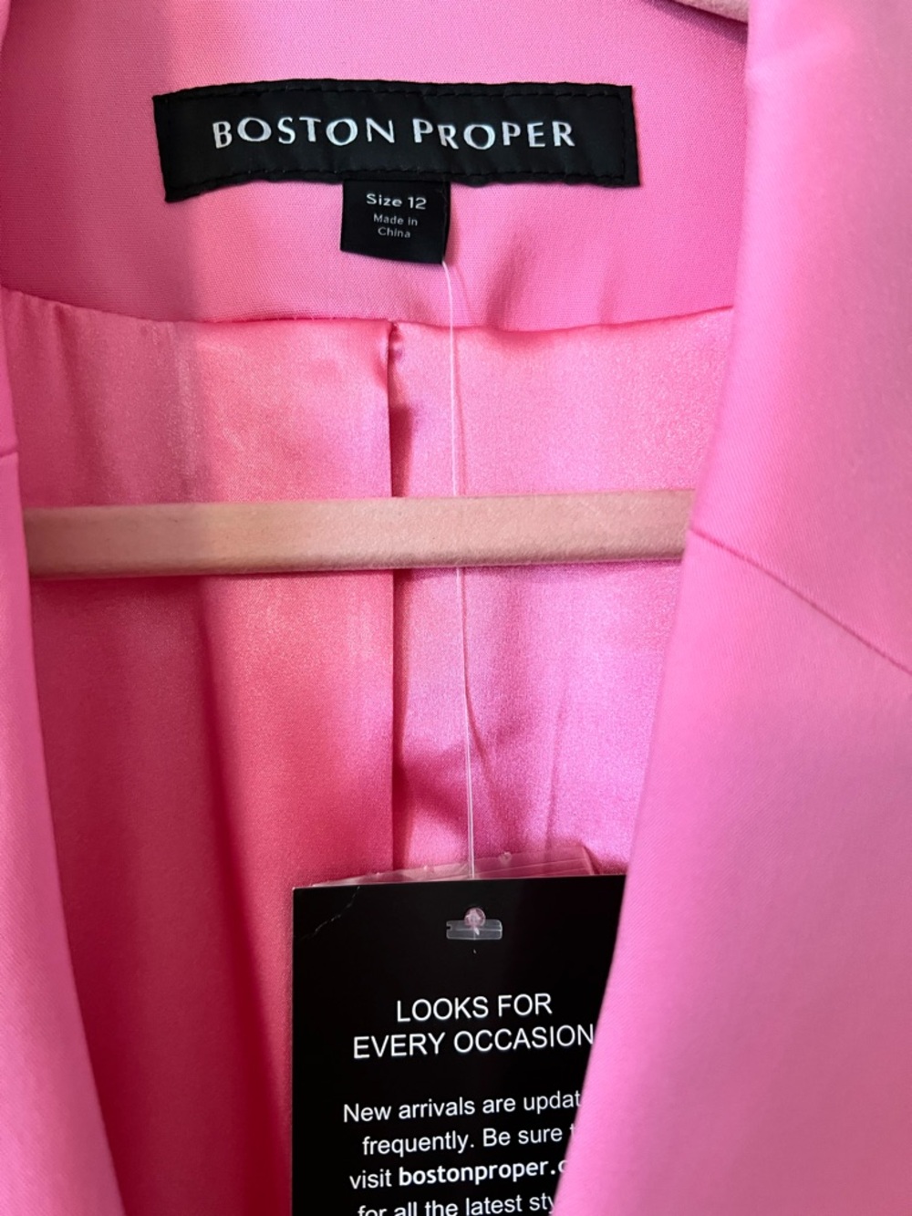 Boston Proper Pink Single-Button Blazer - Picture 2 of 5